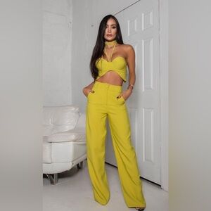 Chic Yellow Pant Set
